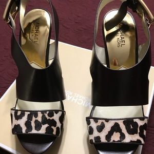 Leopard and leather heels